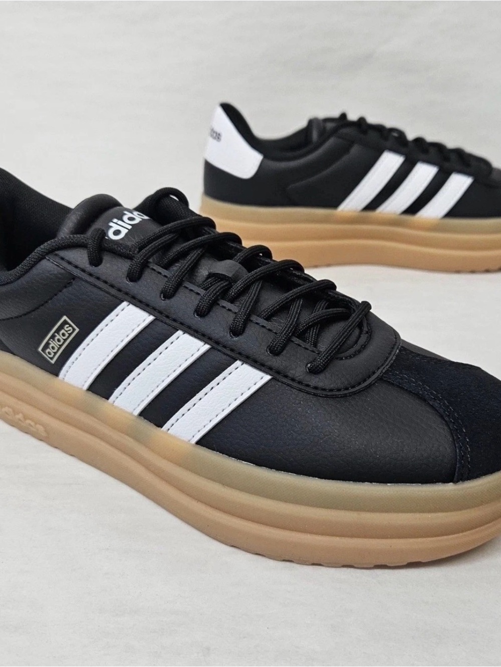 Adidas VL Court Bold Women’s Black/White Gum Sneakers - Picture 4 of 8